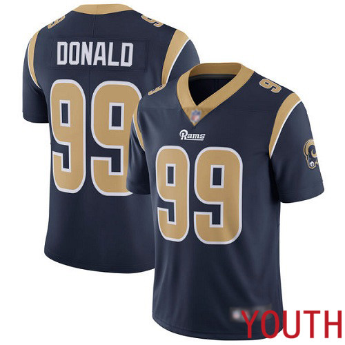 Los Angeles Rams Limited Navy Blue Youth Aaron Donald Home Jersey NFL Football 99 Vapor Untouchable